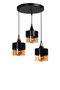 Opviq Sahra Lámpara de Araña de 3 Luces con Tapa, Negro